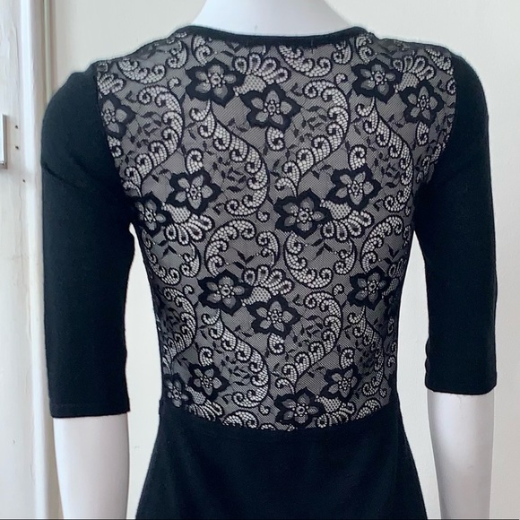 BETSEY JOHNSON LACE PANEL BLACK FIT & FLAIR DRESS - Picture 5 of 10